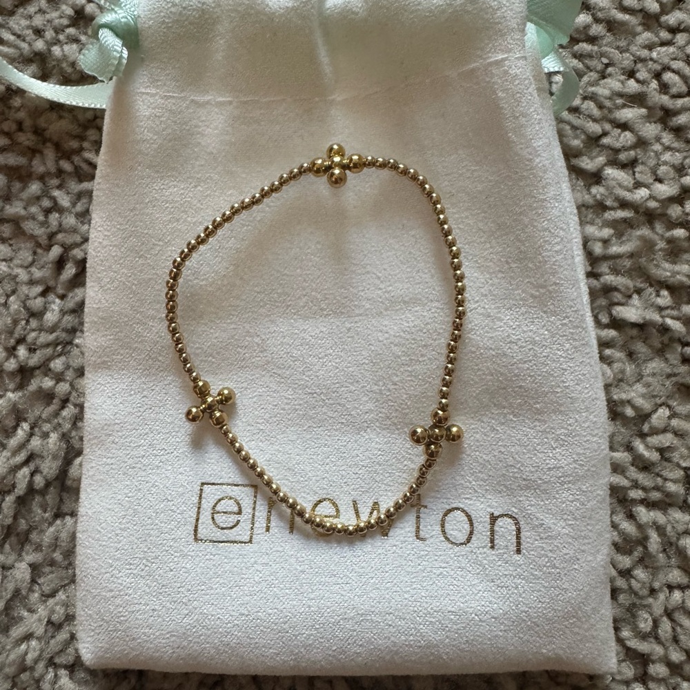 Enewton gold beaded cross bracelet